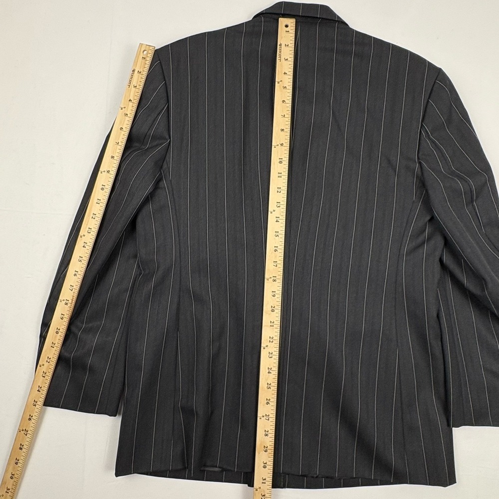 Bespoke VTG Y2K Loro Piana Super 120s K. Ratan DB Blazer 40R Charcoal Pinstripe - Picture 15 of 15